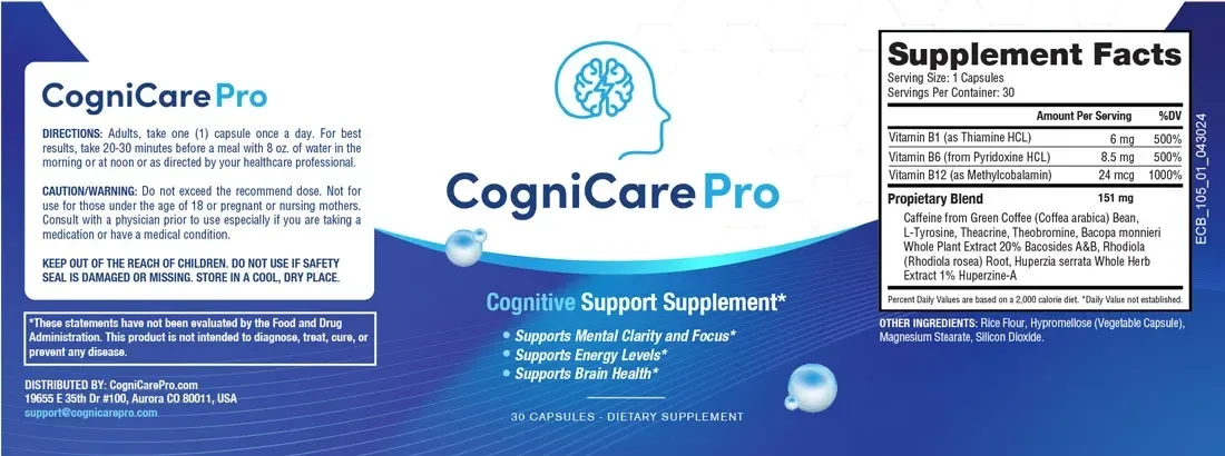 CogniCare Pro Supplement Facts